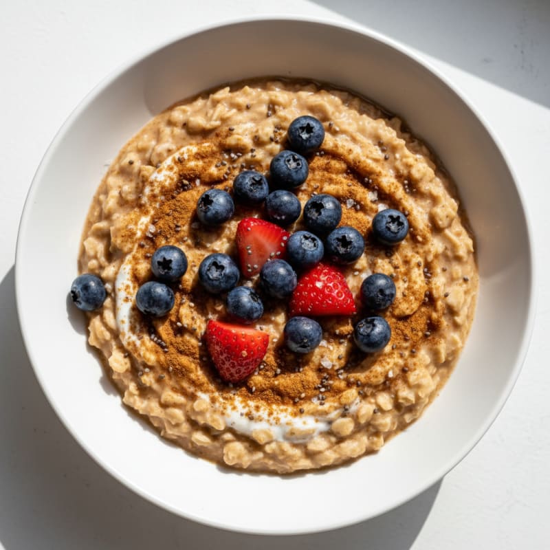 Creamy Cinnamon Protein Oats with Berries