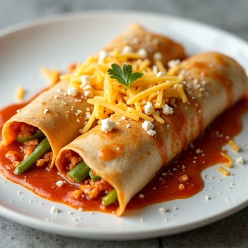 Baked Green Chile Chicken Enchiladas
