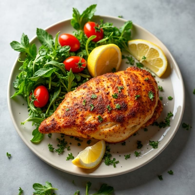 Spiced Roasted Chicken with Fresh Herb Salad