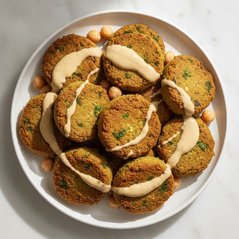 Crispy Falafel with Lemon-Tahini Drizzle