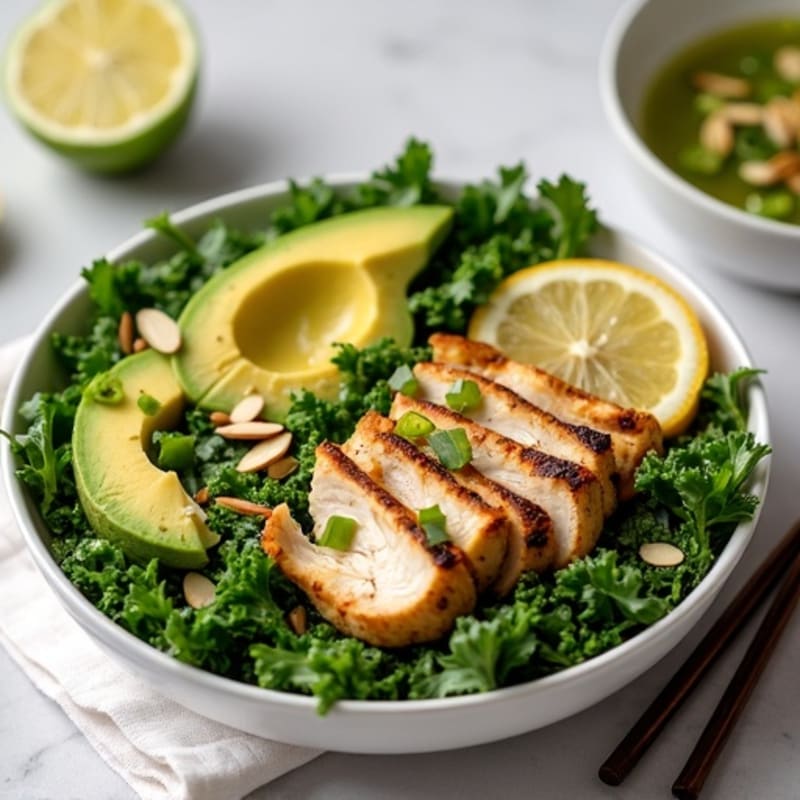 Crunchy Avocado Kale Bowl with Citrus Vinaigrette