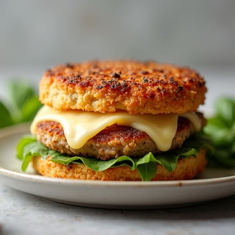 Crispy Baked Mozzarella-Stuffed Turkey Burger