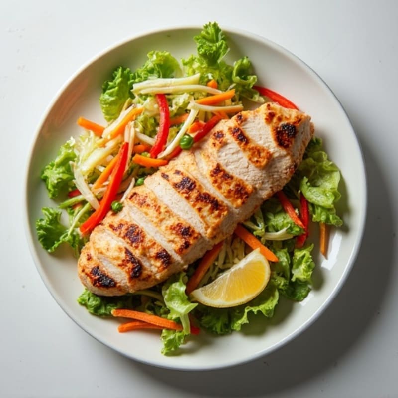 Grilled Turkey Breast with Crunchy Cabbage Slaw