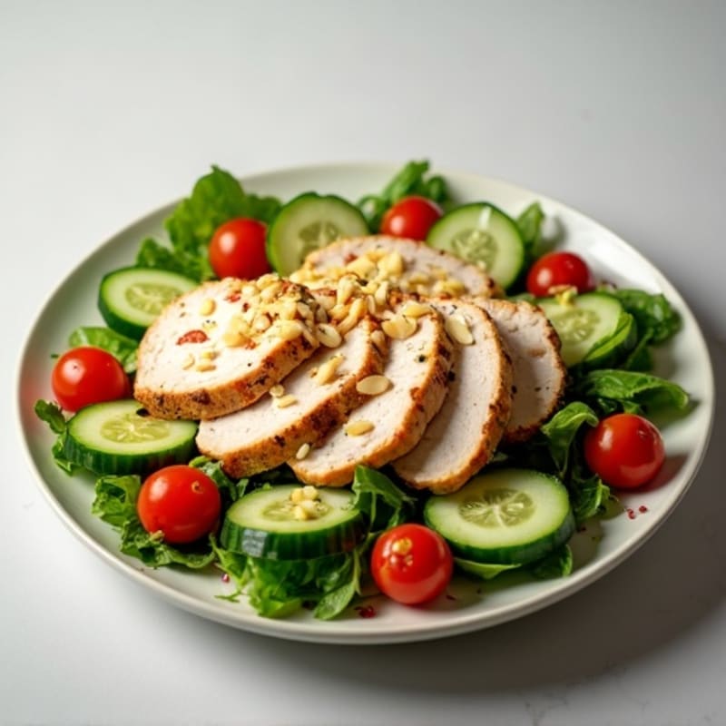 Grilled Turkey Breast Salad with Mixed Greens and Lemon Vinaigrette