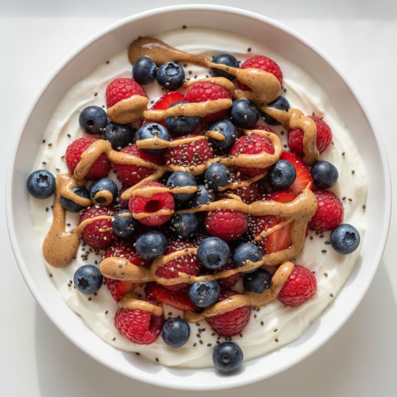 Silky Greek Yogurt Protein Pudding with Berries