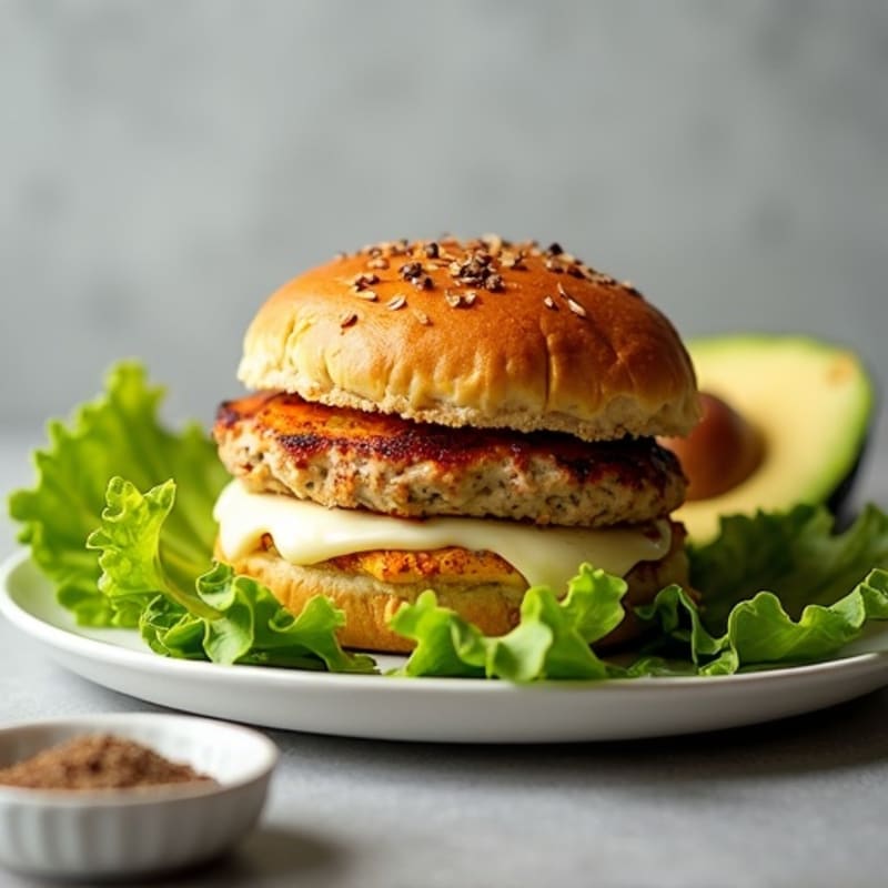 Crispy Baked Mozzarella-Stuffed Turkey Burger