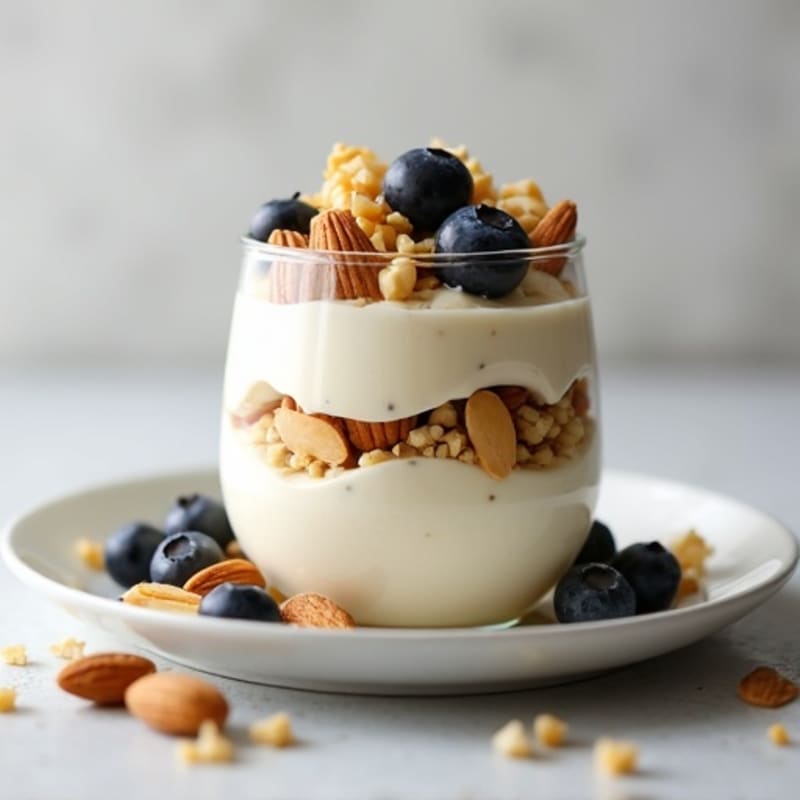 Vanilla Protein Yogurt Parfait with Almonds