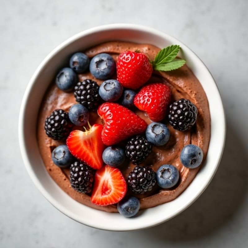 Creamy Chocolate Avocado Mousse with Fresh Berries