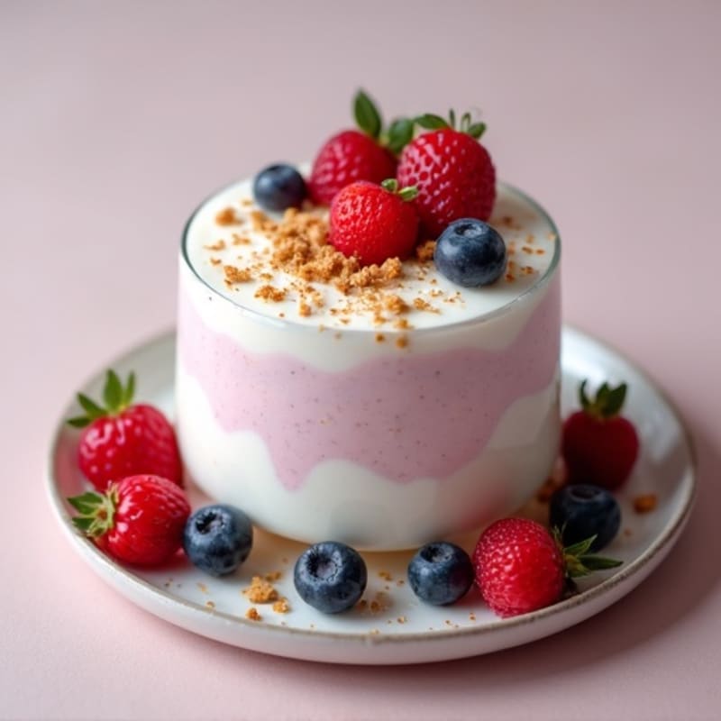 Greek Yogurt Protein Mousse with Mixed Berries