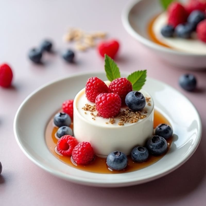 Silky Greek Yogurt Protein Pudding with Mixed Berries