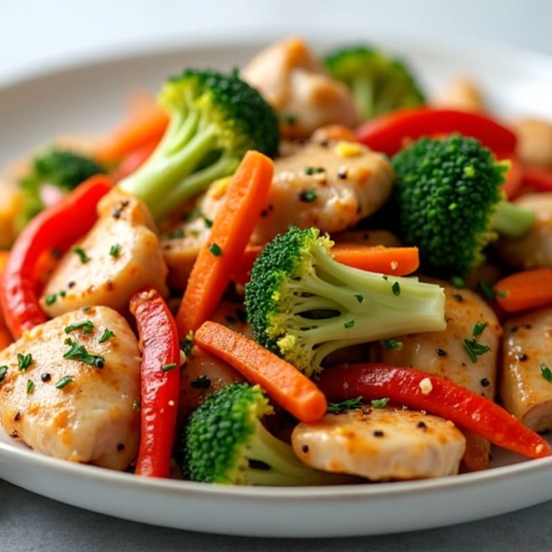 Ginger-Garlic Chicken Stir-Fry with Crispy Vegetables