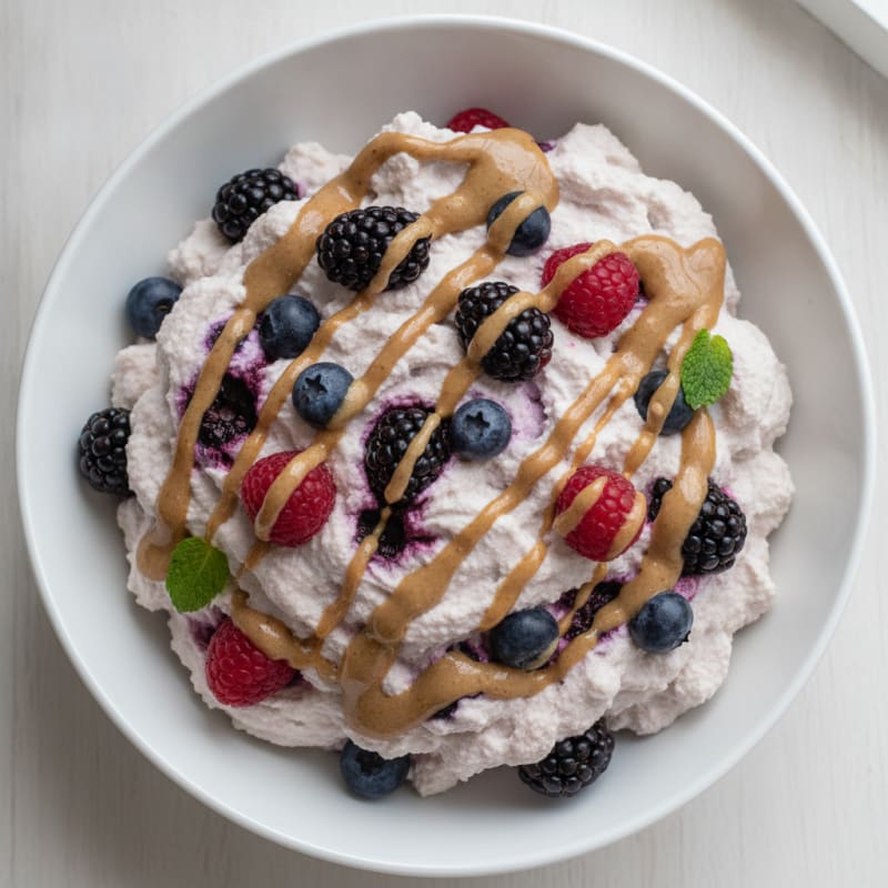 Silky Greek Yogurt Protein Mousse with Berries
