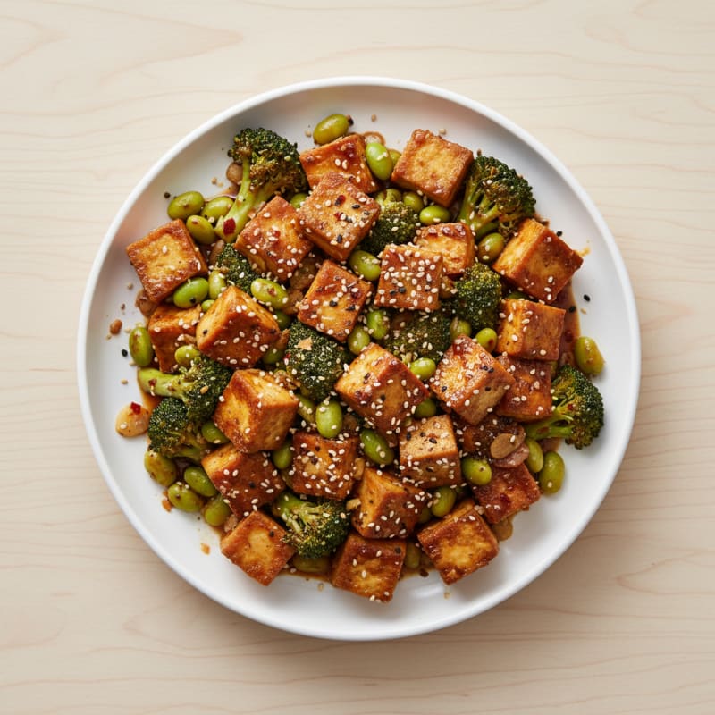 Sesame Tofu and Broccoli Stir-Fry