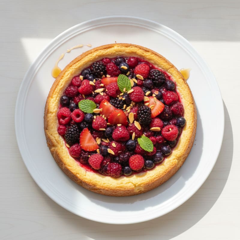 Greek Yogurt Protein Cheesecake with Mixed Berries