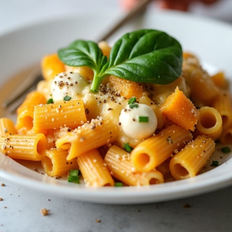 Creamy Butternut Squash Cheesy Pasta Bake
