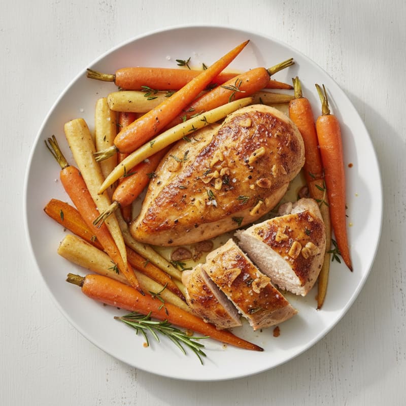 Garlic Herb Roasted Chicken with Root Vegetables
