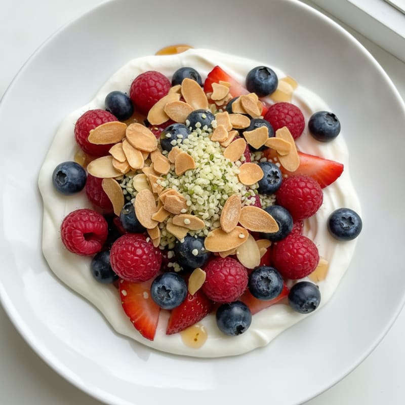 Greek Yogurt Protein Parfait with Mixed Berries