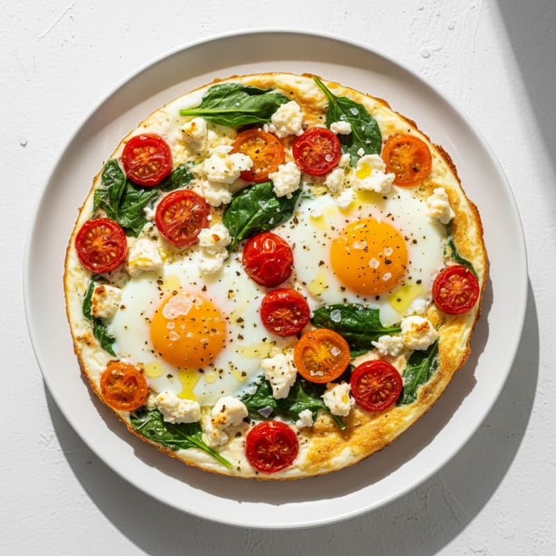 Baked Eggs with Roasted Tomatoes and Feta