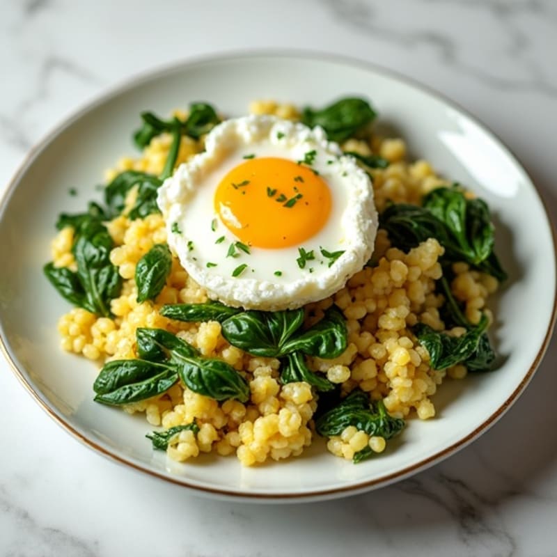 Egg White and Spinach Scramble with Cottage Cheese