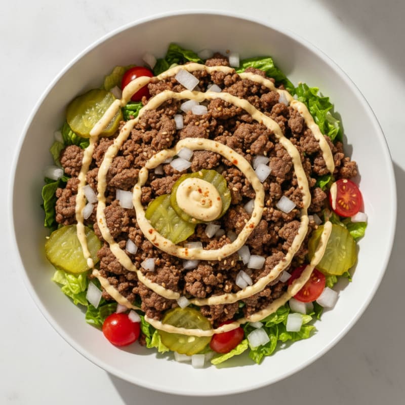 Ground Beef Big Mac Bowl