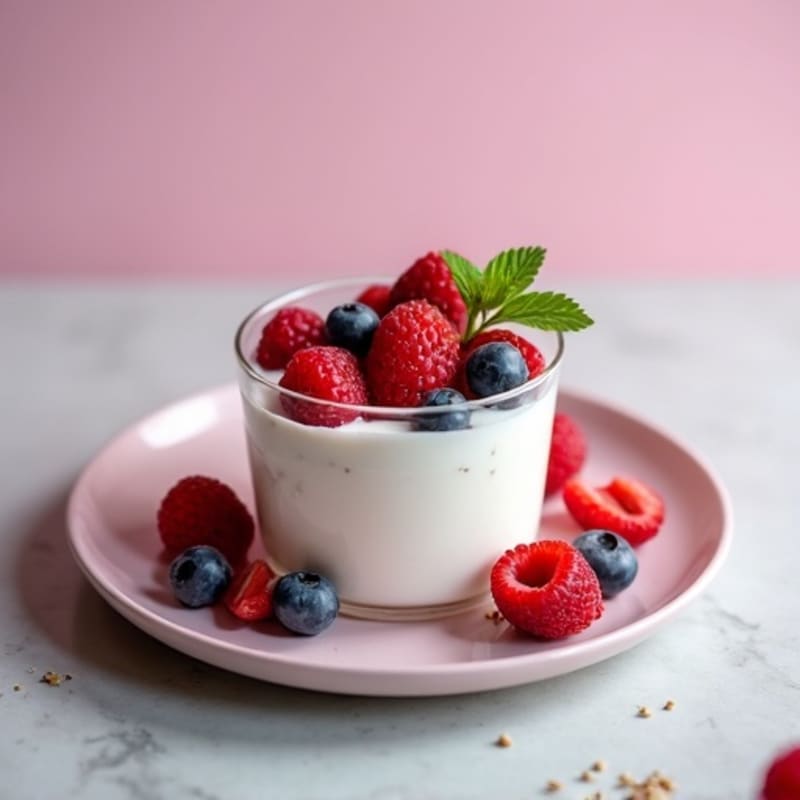Silky Greek Yogurt Protein Pudding with Berries