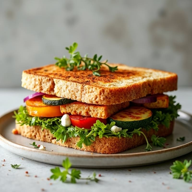 Crispy Herb-Roasted Vegetable Panini