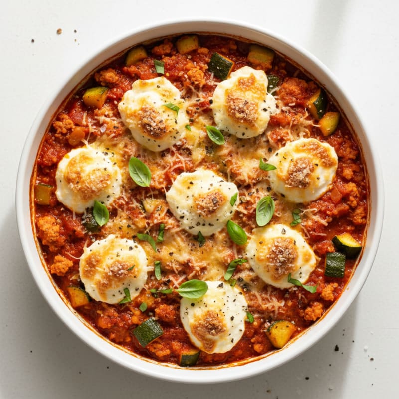 Baked Cottage Cheese Marinara with Herbs