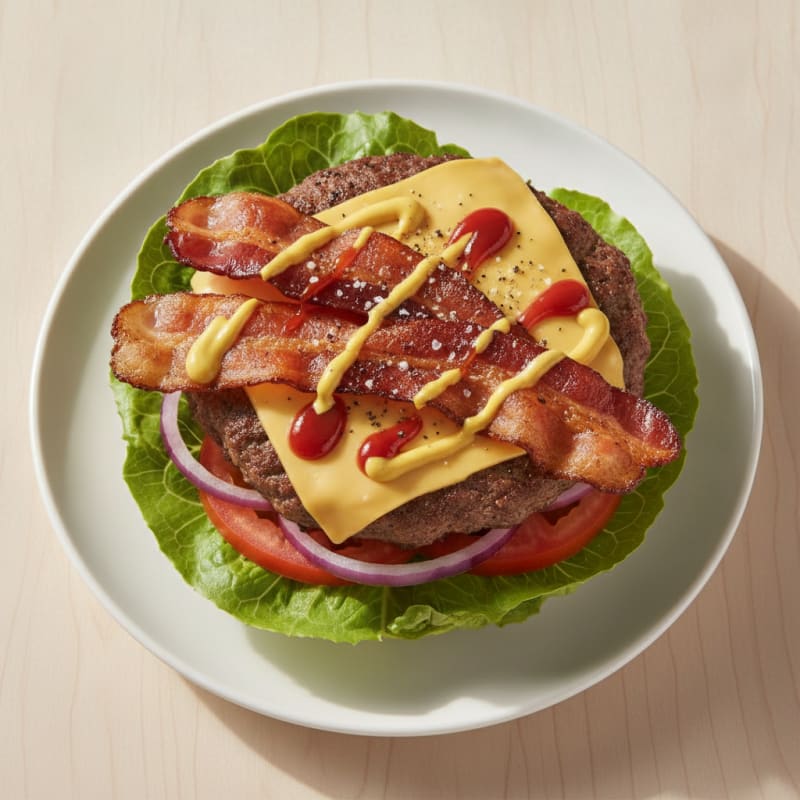 Clean-Eating Double Bacon Cheeseburger