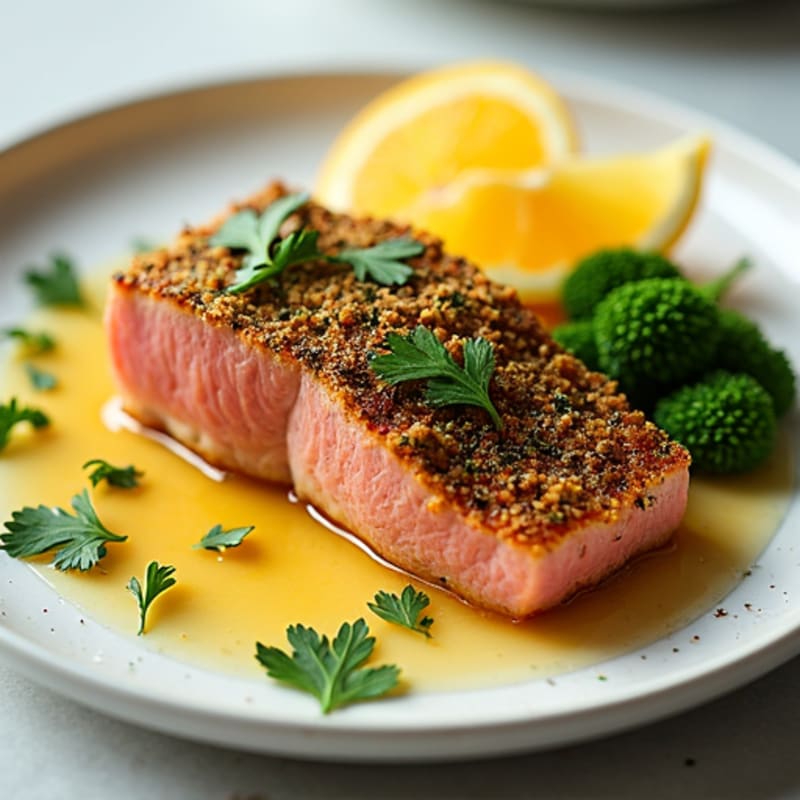 Herb-Crusted Seared Tuna with Citrus Glaze