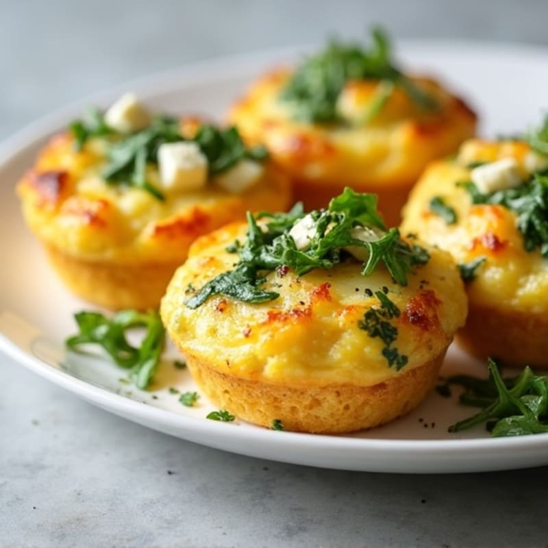 Fluffy Baked Egg Bites with Spinach and Feta
