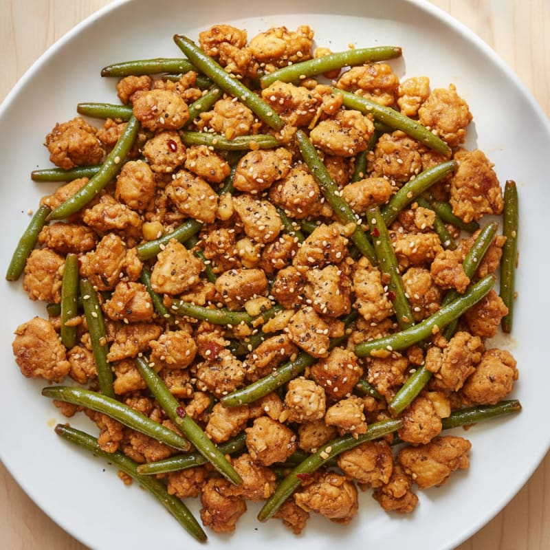 Honey-Garlic Ground Chicken Skillet with Green Beans