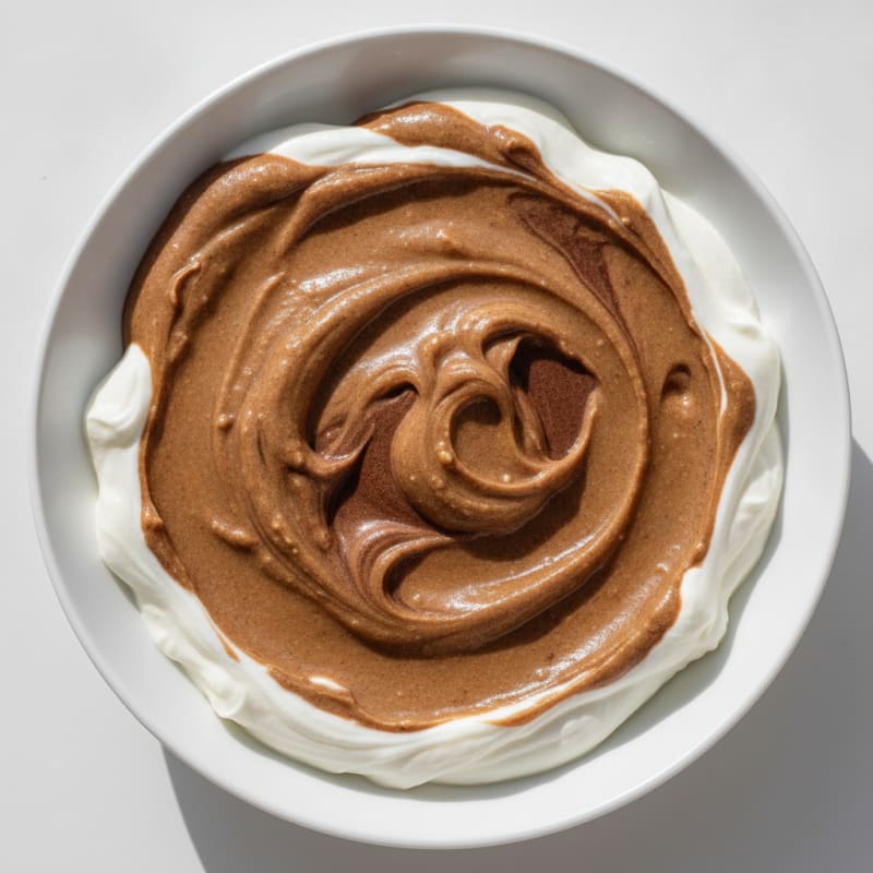 Silky Greek Yogurt with Chocolate Protein and Almond Butter Swirl
