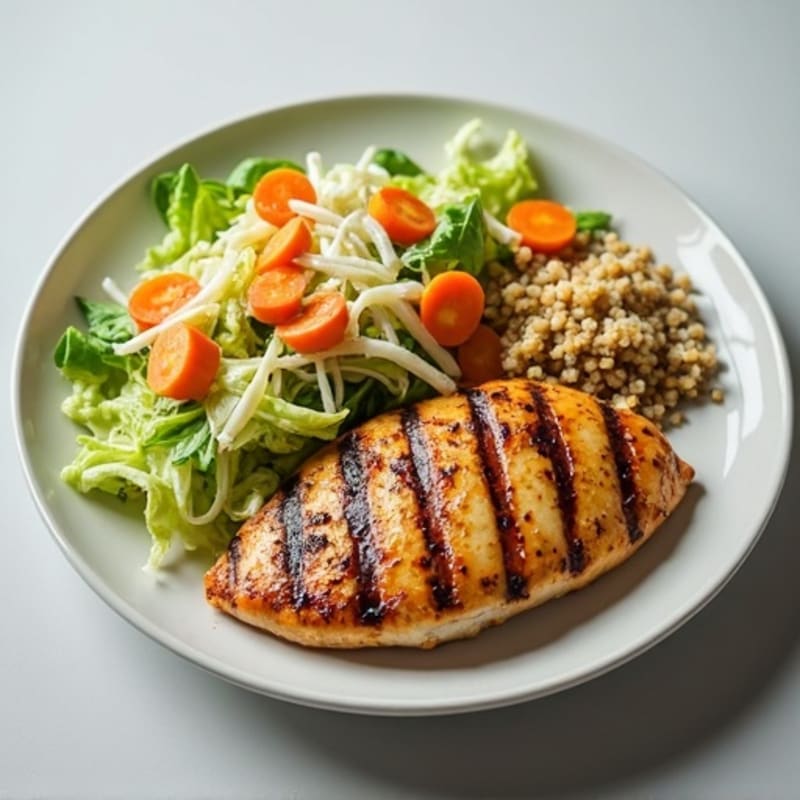Grilled Chicken Breast with Crunchy Cabbage Slaw