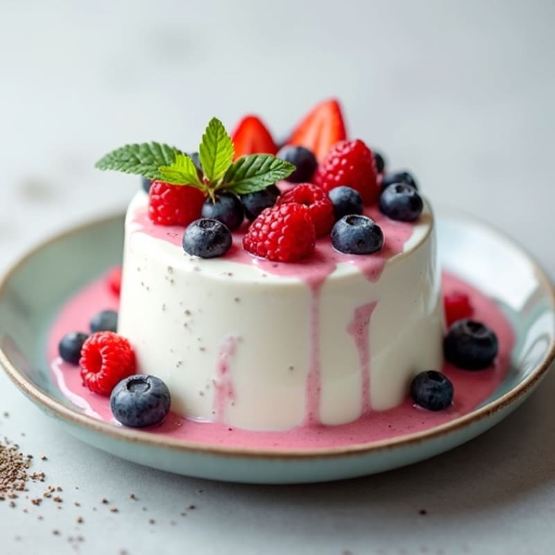 Greek Yogurt Protein Mousse with Mixed Berries