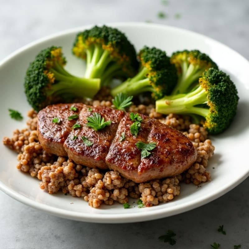 Lean Ground Beef and Crispy Roasted Broccoli