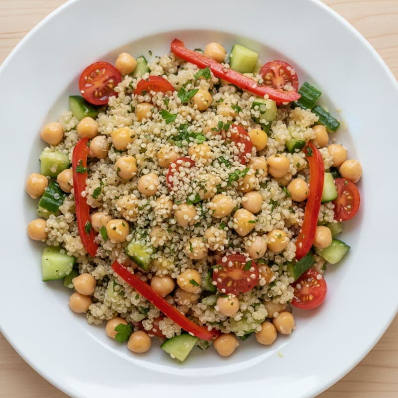 Chickpea and Quinoa Salad with Fresh Vegetables
