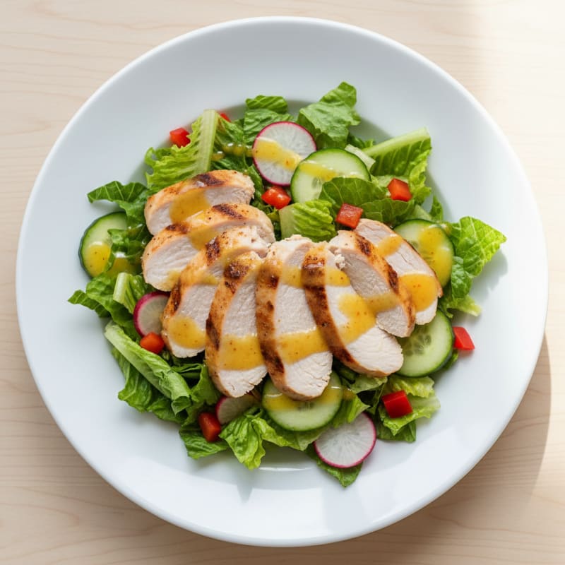 Grilled Turkey Breast Salad with Crunchy Greens