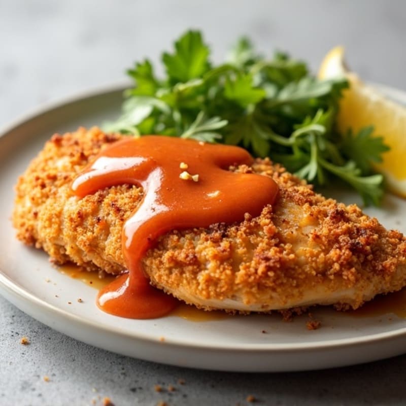 Crispy Baked Ginger-Garlic Chicken with Sweet Chili Sauce