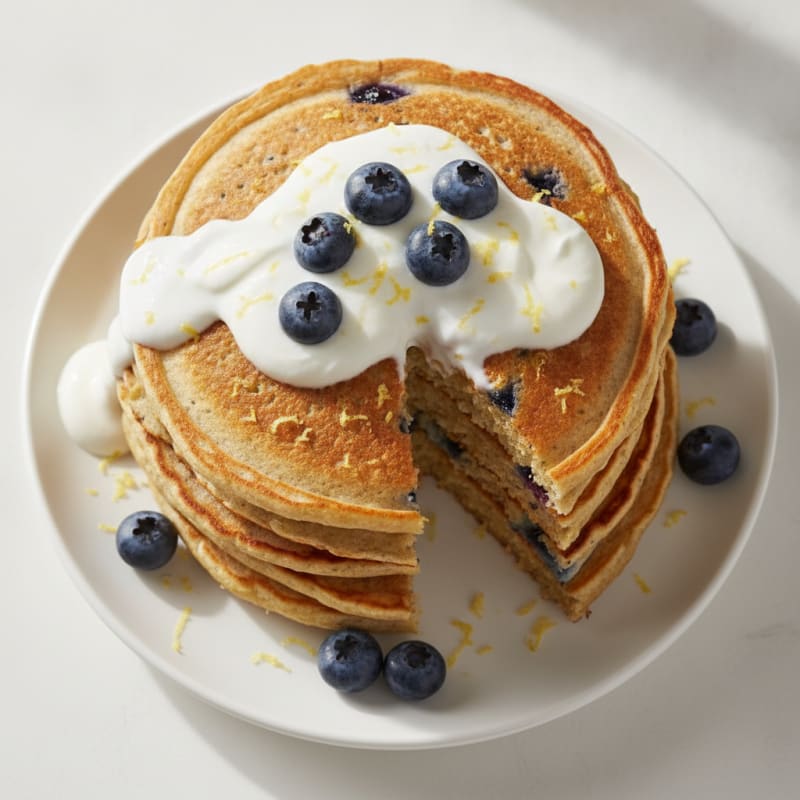 Blueberry Ricotta Pancakes with Lemon Zest