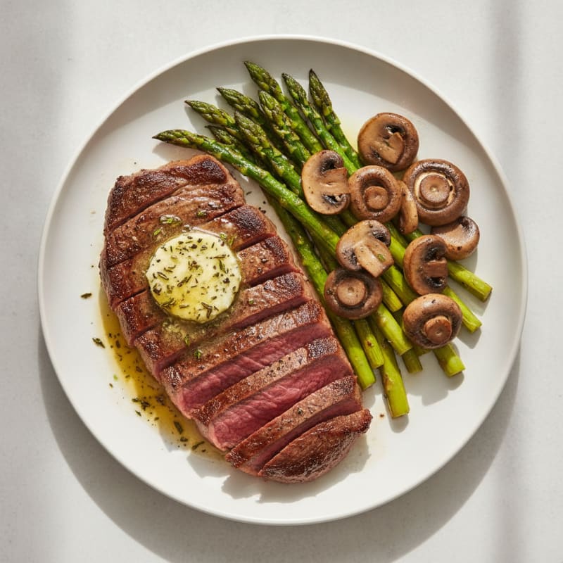 Pan-Seared Steak with Garlic Herb Butter
