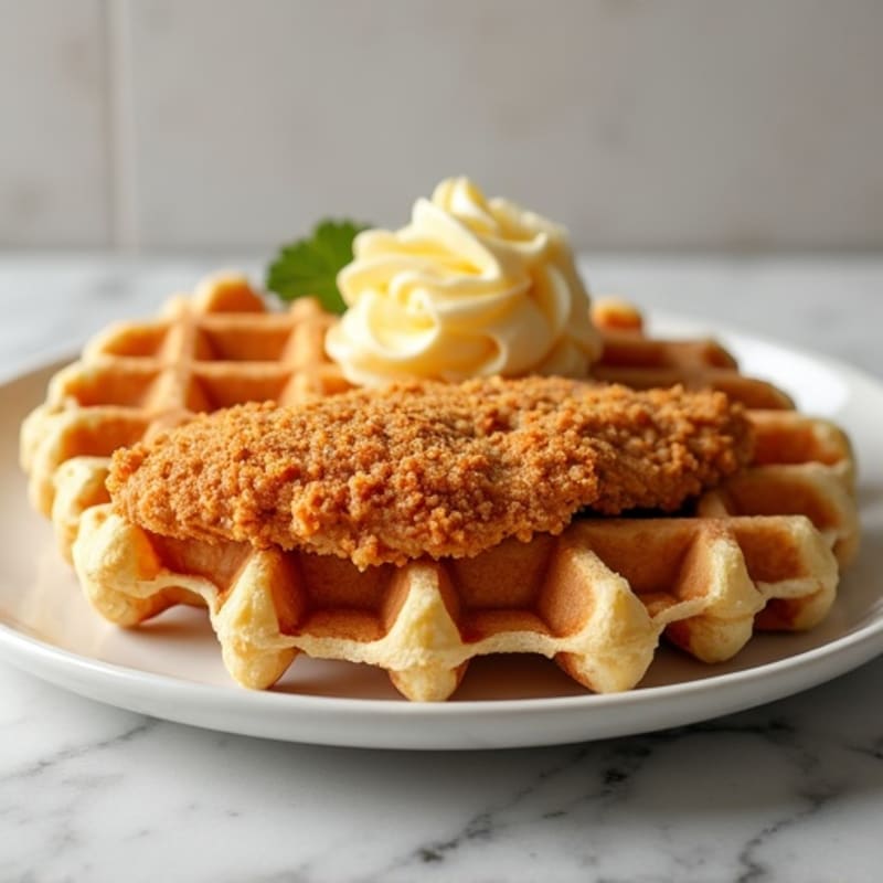 Crispy Golden Baked Chicken with Savory Whole Wheat Waffles