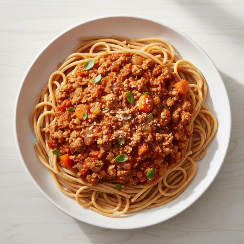 Whole Wheat Spaghetti with Lean Turkey Bolognese