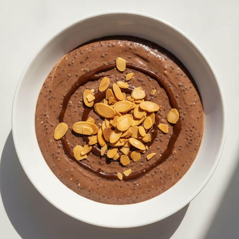 Silky Chocolate Protein Pudding with Chia Seeds