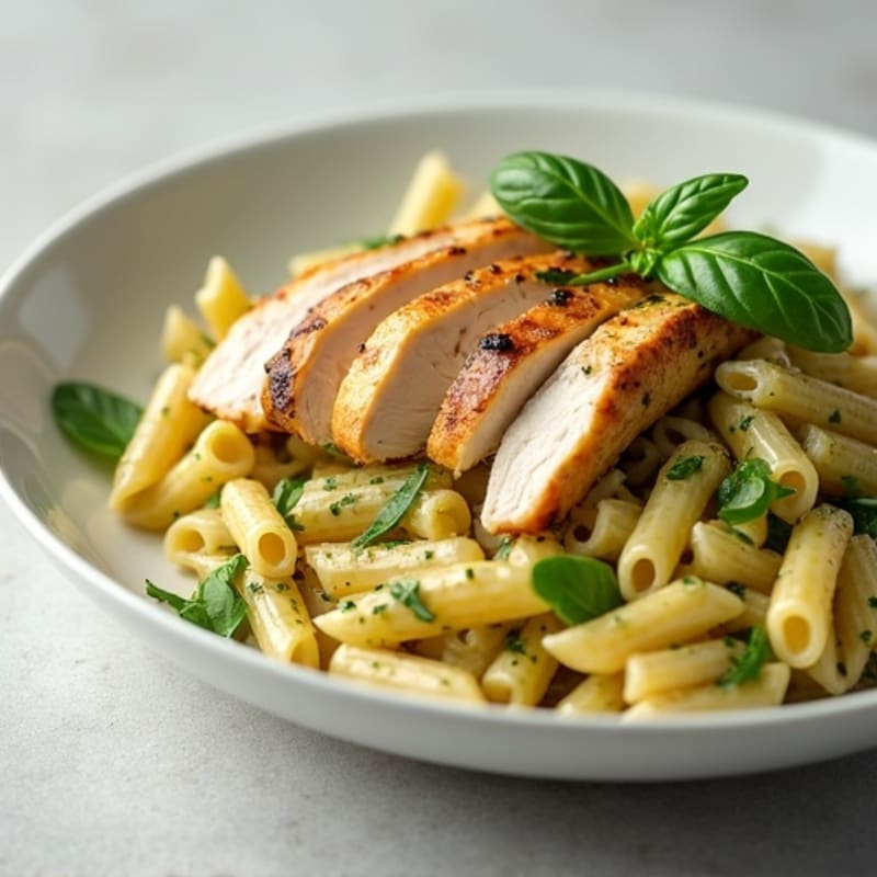 Creamy Chicken Pesto Protein Pasta