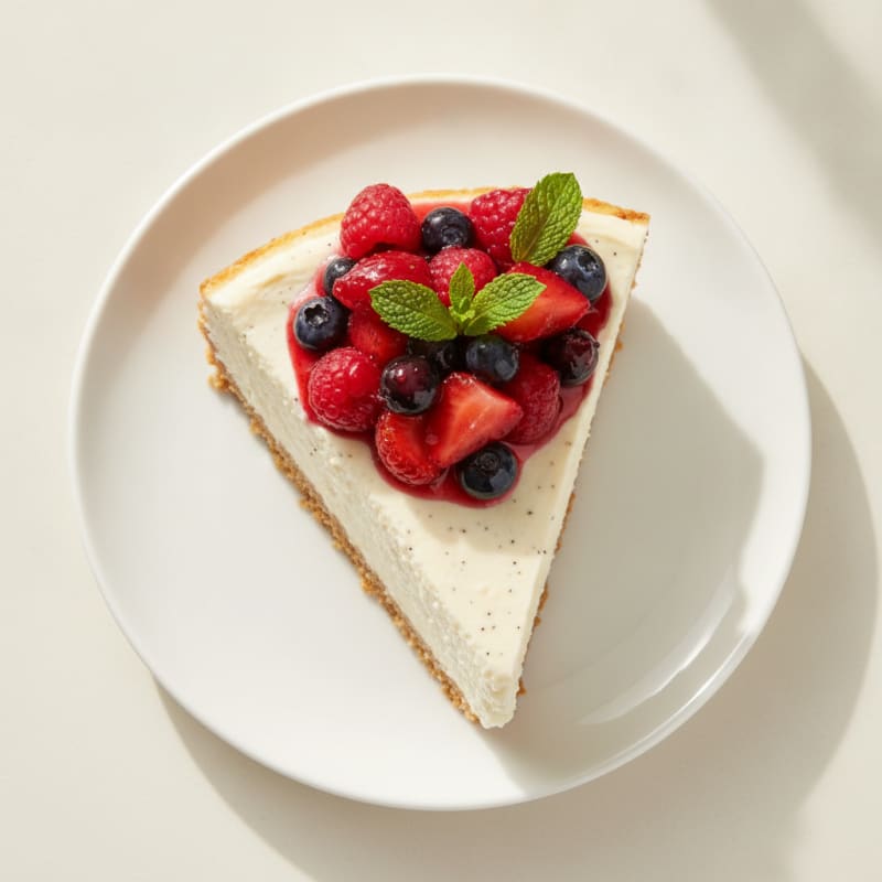 Greek Yogurt Protein Cheesecake with Fresh Berries