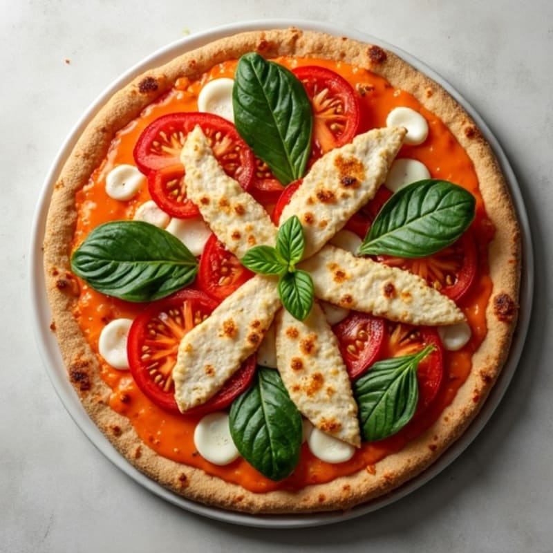 Crispy Whole Wheat Chicken and Vegetable Pizza