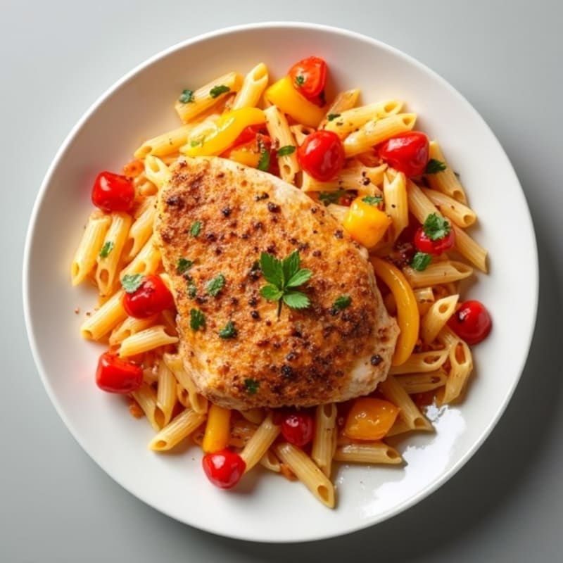 Creamy Spicy Chicken Pasta with Smoked Paprika and Bell Peppers