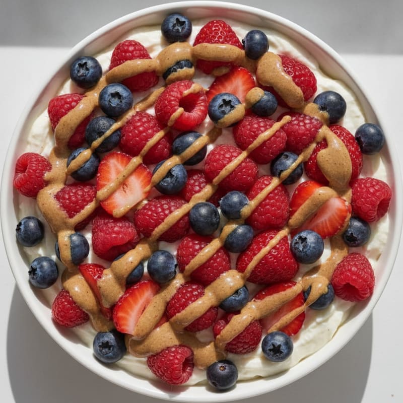 Greek Yogurt Protein Mousse with Mixed Berries
