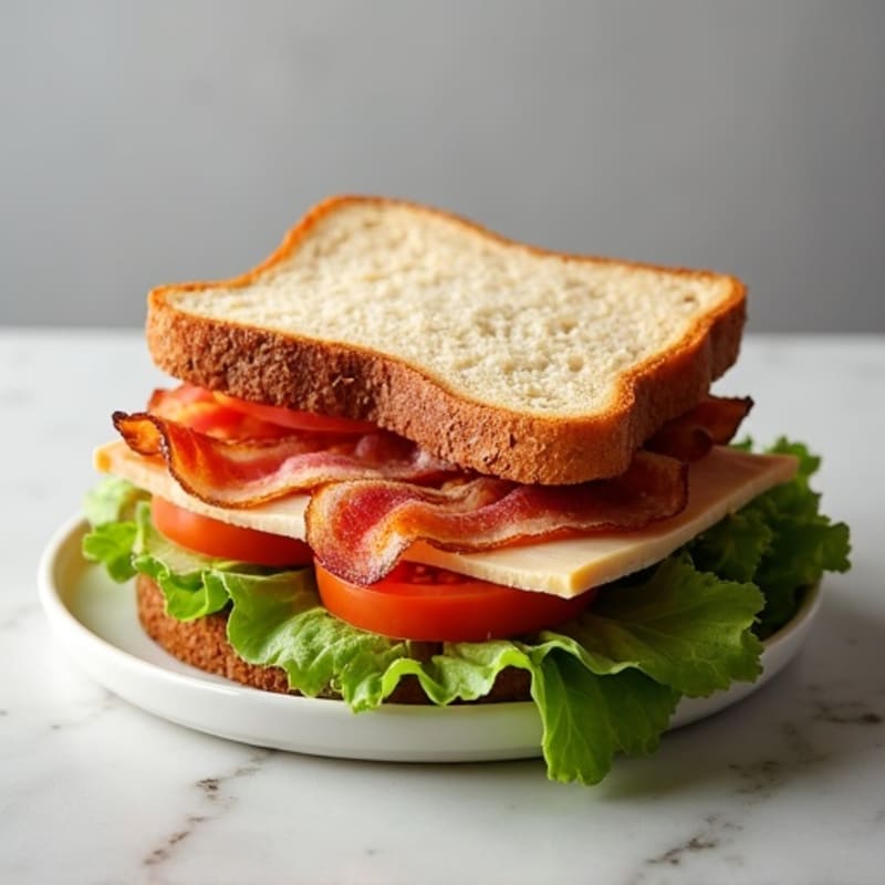Whole Grain Turkey Club with Crispy Bacon and Fresh Veggies
