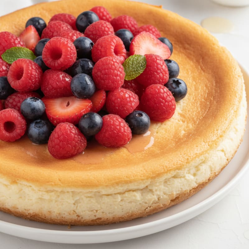 Greek Yogurt Protein Cheesecake with Fresh Berries